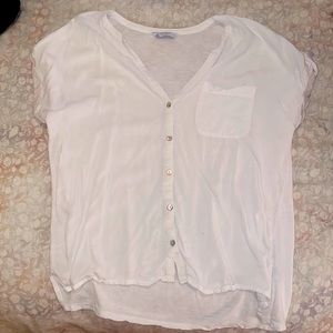 FLORAL BUTTON LAYERING T-SHIRT BLOUSE